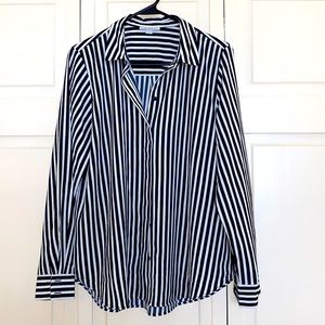 New York & Company Striped Button Down Shirt